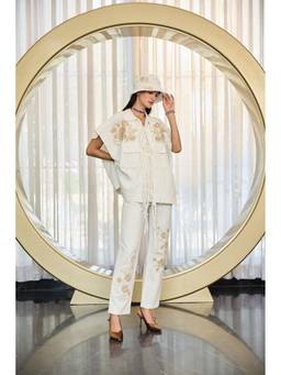 Kay Kay BY KKHUSHI SAHAII - Lestor White Denim Co-Ord Set