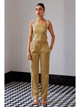 Kay Kay BY KKHUSHI SAHAII - Beige Floral Embroidered Co-Ord Set