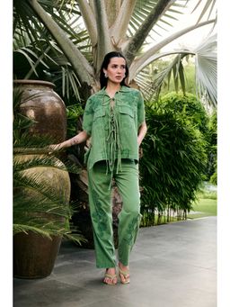 Kay Kay BY KKHUSHI SAHAII - Yaeko Denim Green Co-Ord Set