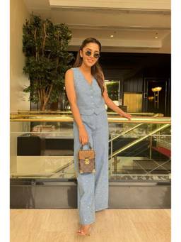 Kay Kay BY KKHUSHI SAHAII - Stevie Embellished Denim Co-Ord Set