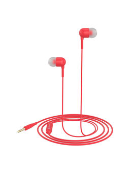 Portronics - Conch 50 in-Ear Wired Earphone with Mic 3.5mm Audio Jack-(Red)