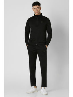 Van Heusen - Black Solid Slim Fit Jacket and Track Pant