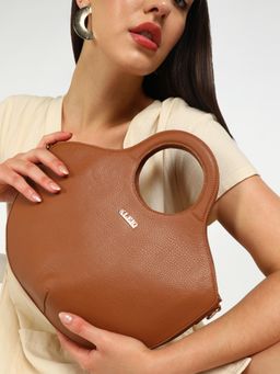 KLEIO - Vegan Leather Curved Carryall Handbag for Women