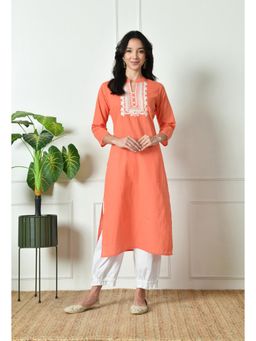 Laado - Pure Cotton Slub Embroidered Kurta with Salwar (Set of 2)