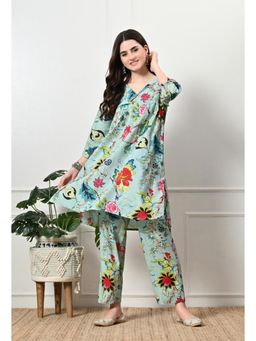 Laado - Aqua Multifloral Kurta & Pant (Set of 2)