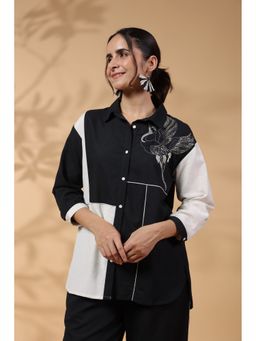 STIL-O-STITCH - Black Printed Cotton Shirt