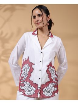 STIL-O-STITCH - White Printed Cotton Shirt