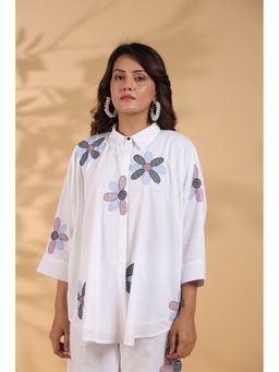 STIL-O-STITCH - White Embroidered Cotton Shirt