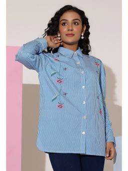 STIL-O-STITCH - Blue Striped Cotton Shirt