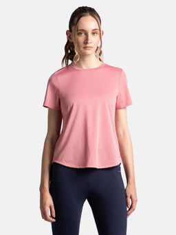 Jockey - MW87 Women Microfiber Fabric Regular Fit Half Sleeve T-Shirt - Rose