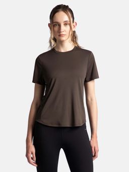 Jockey - MW88 Women Microfiber Fabric Regular Fit Half Sleeve T-Shirt - Coffee