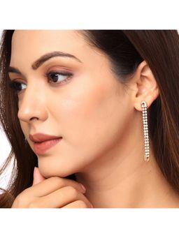 Yellow Chimes - Gold-Toned Contemporary Drop Earrings