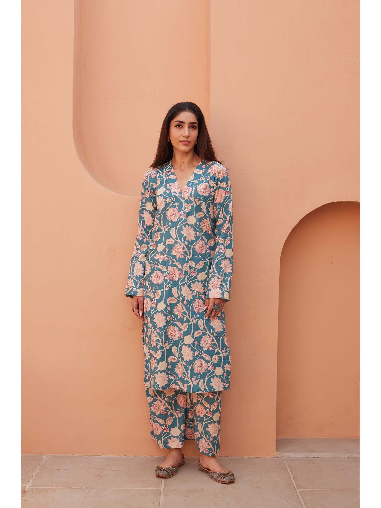 gulabo jaipur Aqil Blue Co-Ord Set-picture-23