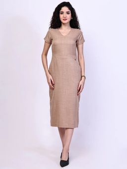 Exude - Women Composure Sheath Beige Dress