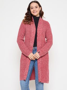 Creative Line - Red Solid Knitted Shrug