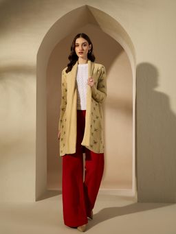 Creative Line - Cream Printed Knitted Shrug