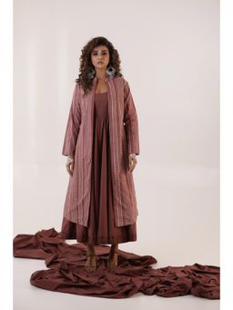 Keva Clothing - Pankhuri Midi Dress With Jacket (Set of 2)