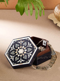 Fabindia - Blue Wood Decaled Utkarsh Jewellery Box