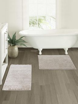 OBSESSIONS - Anti-Skid Grey Bath Mat (Set Of 2)