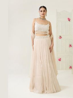 BAHAARA BY DIVYA NARULA - Ivory Mahin Lehenga and Blouse with Dupatta