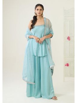 BAHAARA BY DIVYA NARULA - Blue Naaz Kurta and Sharara with Dupatta