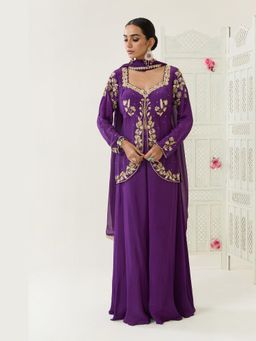 BAHAARA BY DIVYA NARULA - Purple Mehnaz Kurta and Sharara with Dupatta