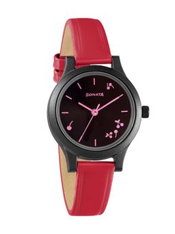 Sonata - Cassata 87030PL06W Black Dial Analog Watch For Women