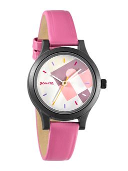 Sonata - Cassata 87030PL10W White Dial Analog Watch For Women