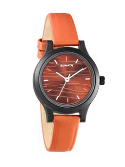 Sonata - Cassata 87030PL11W Brown Dial Analog Watch For Women