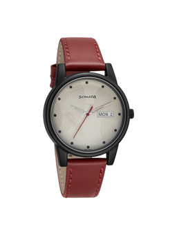 Sonata - Day Date Lite 87031PL01W Cream Dial Analog Watch - 87031PL01W