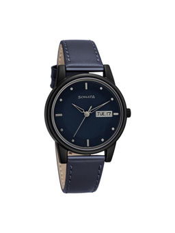 Sonata - Day Date Lite 87031PL03W Blue Dial Analog Watch - 87031PL03W