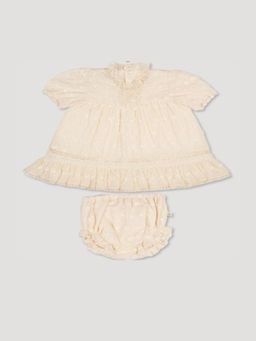 EARLY SUNDAY - Mae All-Over Embroidered Cotton Cambric Baby Dress & Bloomer