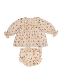 EARLY SUNDAY - Libby Printed Viscose Rayon Twill Baby Dress & Bloomer