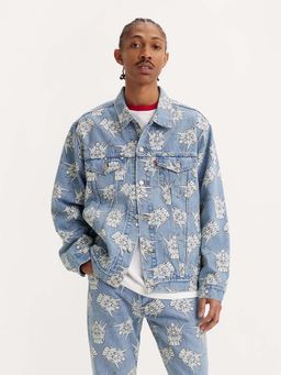 Levi's - X Gundam Seed Men Blue Relaxed Denim Trucker Jacket