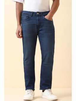 Allen Solly - Men Navy Blue Mid Wash Straight Fit Jeans