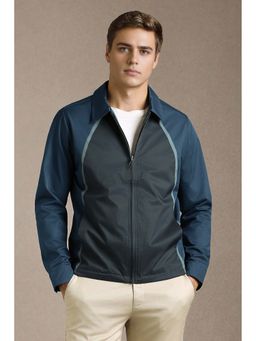 Louis Philippe - Men Navy Blue Colorblock Jacket