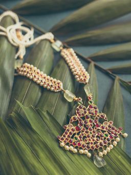 AAHARYA - Traditional pink studded Statuseque Necklace