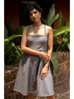 Creatures of Habit - Hemp Fit And Flare Dress- Grey Sand