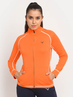 INVINCIBLE - Orange Womens Zip Up Jacket