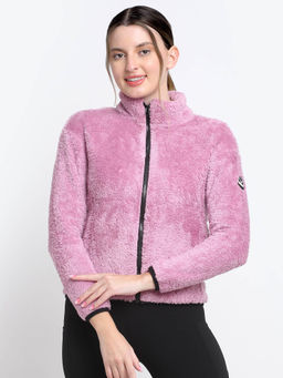INVINCIBLE - Pink Womens Double Sherpa Jacket