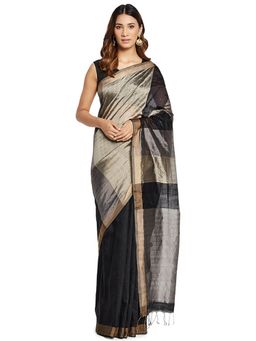Fabindia - Black Hand Woven Silk Sari