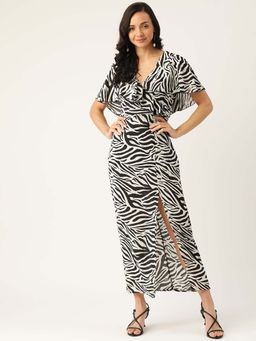 Dodo & Moa - White V-Neck Women Maxi Dress