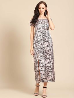 Dodo & Moa - Black Off Shoulder Women Midi Dress