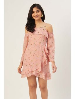 Dodo & Moa - Peach Off Shoulder Women Mini Dress