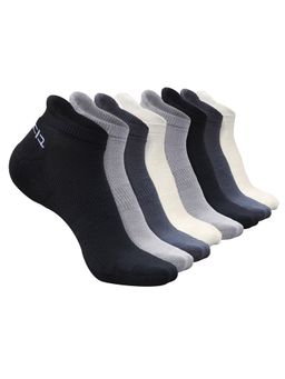 Heelium - Bamboo Ankle Socks-FreeSize UK7-11,8 Pairs,LGrey,Black,DGrey,White,Anti dour (Pack of 8)