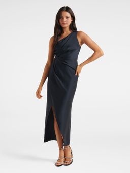 Forever New - Navy Blue Melissa One Shoulder Satin Dress