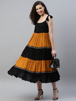 Deebaco - Multicolor Color Blocking Women Dress