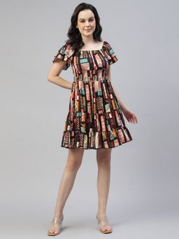 Deebaco - Multi Colour Women Tiered Short Dress