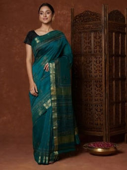 Fabindia - Cotton Silk Maheshwari Printed Sari