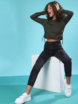 PINACOLADA - Green Women's Stylish New Trends Drawstring Casual Top